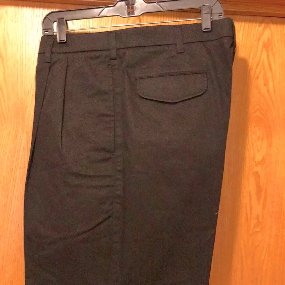 Savane MOTION TSI black cuffed cotton twill stretch chino pants 36 x 32 men
